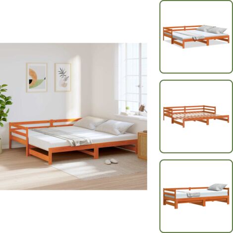 Divano letto con rotelle - vidaXL Divano Letto con Rotelle senza Materasso Marrone Cera 90x190 cm - Letto con spazio sottostante