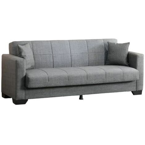 Divano letto contenitore Moon 3 posti in tessuto Internobase 11 grigio
