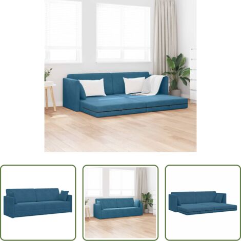 Divano letto da pavimento -  Divano-letto da pavimento 200cm Blu Velluto