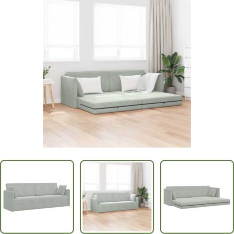Divano letto da pavimento -  Divano-letto da pavimento 200cm Grigio chiaro Velluto