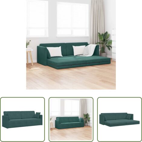 Divano letto da pavimento -  Divano-letto da pavimento 200cm Verde Scuro Velluto