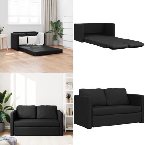 Divano Letto da Terra 2 in 1 Nero 112x174x55 cm Similpelle - Divano da terra - Letto da terra