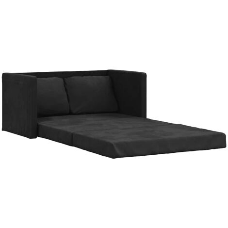 Divano Letto da Terra 2 in 1 Nero 122x204x55 cm Velluto vidaXL