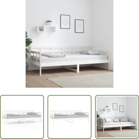 Divano letto -  Dormeuse Bianca in Legno Massello di Pino 90x200 cm