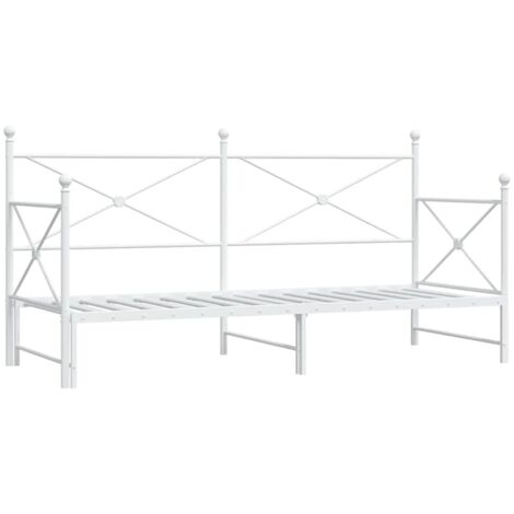 Divano Letto Estraibile senza Materasso Bianco 75x190cm Acciaio vidaXL