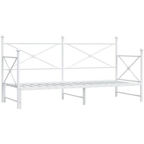 Divano Letto Estraibile senza Materasso Bianco 80x200cm Acciaio vidaXL