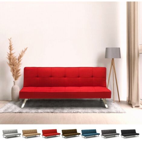 MODUS SOFÀ Divano letto in tessuto 2 posti design moderno Gemma pronto letto Colore: Blu