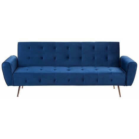 Divano letto in velluto blu scuro Selnes