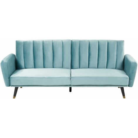 Divano letto in velluto blu Vimmerby