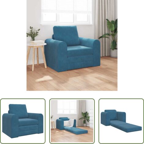 Divano letto in velluto - Divano letto Blu 98 x 71 x 83 cm Velluto