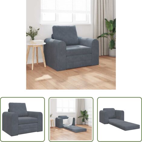 Divano letto in velluto -  Divano letto Grigio scuro 98 x 71 x 83 cm Velluto