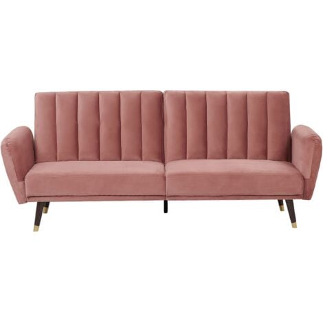 Divano letto in velluto rosa Vimmerby