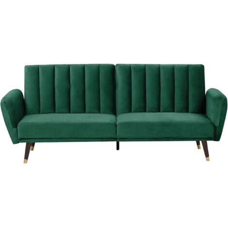 Divano letto in velluto verde smeraldo Vimmerby