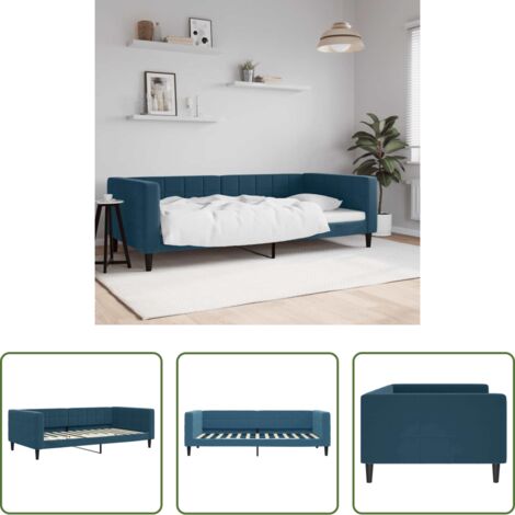Divano letto -  Letto da Giorno Blu 100x200 cm in Velluto