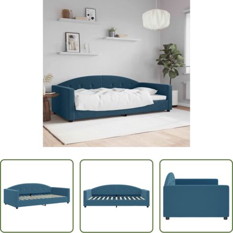Divano letto -  Letto da Giorno Blu 100x200 cm in Velluto
