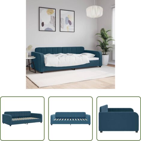 Divano letto -  Letto da Giorno Blu 90x200 cm in Velluto