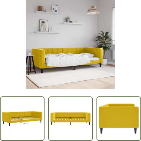 Divano letto -  Letto da Giorno Giallo 90x200 cm in Velluto