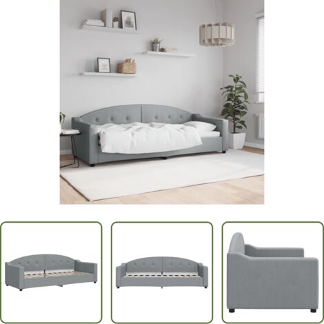 Divano letto -  Letto da Giorno Grigio Chiaro 80x200 cm in Tessuto