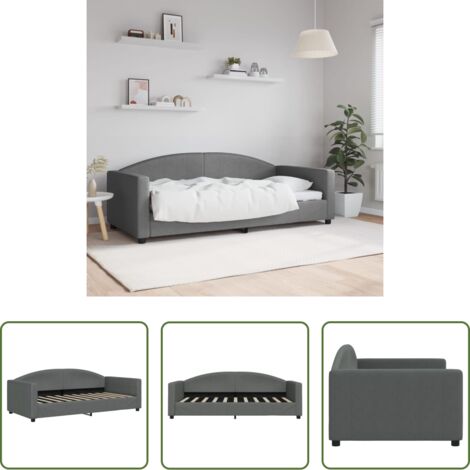 Divano letto -  Letto da Giorno Grigio Scuro 90x190 cm in Tessuto