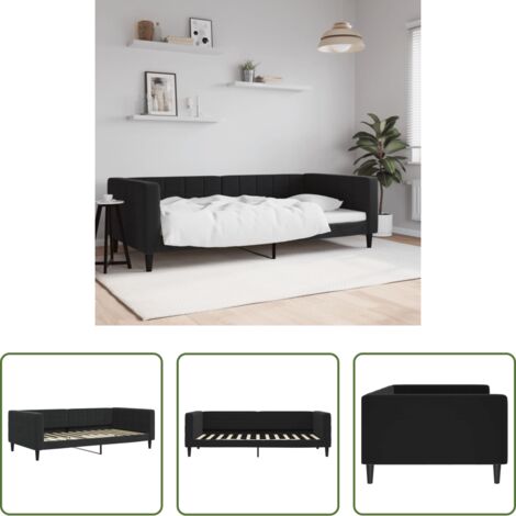 Divano letto -  Letto da Giorno Nero 100x200 cm in Velluto
