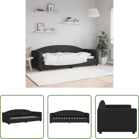 Divano letto -  Letto da Giorno Nero 80x200 cm in Tessuto