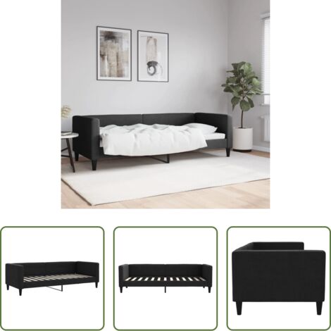 Divano letto -  Letto da Giorno Nero 80x200 cm in Tessuto