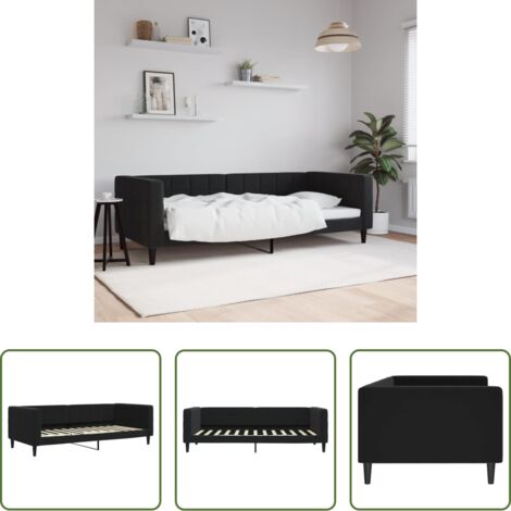 Divano letto -  Letto da Giorno Nero 90x200 cm in Velluto