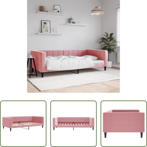 Divano letto -  Letto da Giorno Rosa 100x200 cm in Velluto