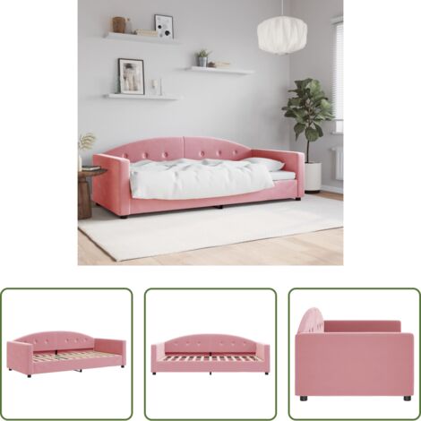 Divano letto -  Letto da Giorno Rosa 90x200 cm in Velluto