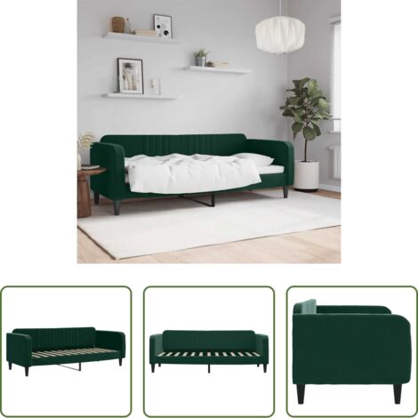 Divano letto -  Letto da Giorno Verde Scuro 80x200 cm in Velluto