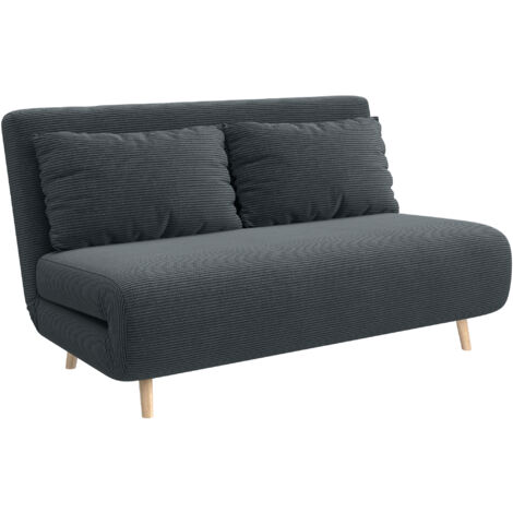 Divano letto, letto per ospiti, schienale regolabile in 3 posizioni, sistema di molle a corda, portata massima 120 kg, dimensioni 141 x 90 x 81 cm, colore grigio scuro.