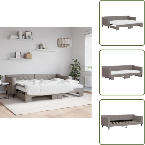 Divano letto moderno - vidaXL Divano Letto Estraibile con Materassi Tortora 80x200 cm Tessuto - Letto estraibile