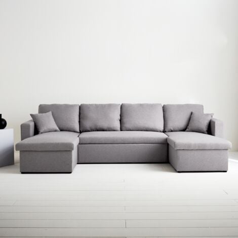 SWEEEK Divano letto panoramico a 4 posti in tessuto