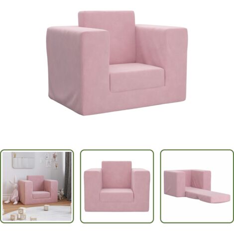Divano letto per bambini -  Divano per Bambini Rosa in Morbido Peluche