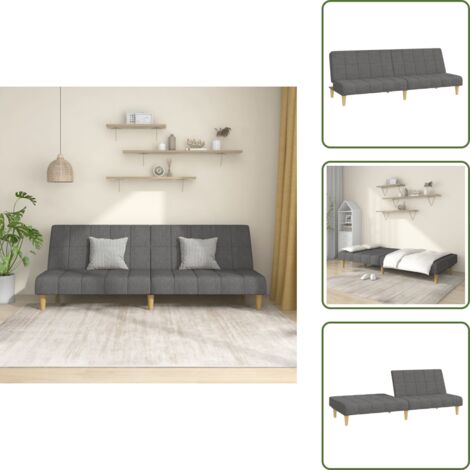 Divano letto per ospiti - vidaXL Divano Letto a 2 Posti Grigio Chiaro in Tessuto - Divano letto in tessuto
