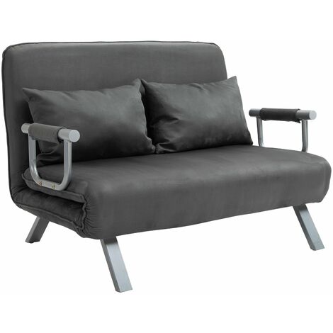 Divano Letto Singolo 105x80x78 cm in Similpelle Grigio