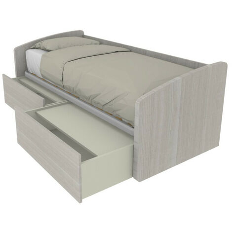 Divano letto singolo con cassettoni: il tuo 3-in-1 salvaspazio - Rovere rock