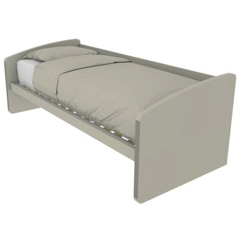 Divano letto singolo italiano con rete a doghe in faggio - 80x190 cm - Ecru cappuccino