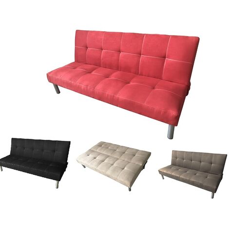 Divano Letto Sof Bed Colore Nero Divani 3 Posti 178 X 79 X 84 Divanetti Recl ITALFROM