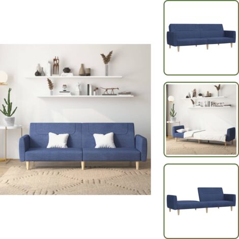 Divano letto trasformabile - vidaXL Divano Letto a 2 Posti Blu in Tessuto - Letto per ospiti