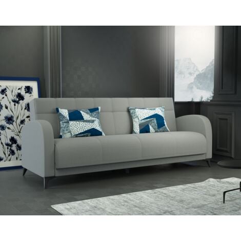 Divano letto tre posti 204x85 cm colore grigio - Bolsena