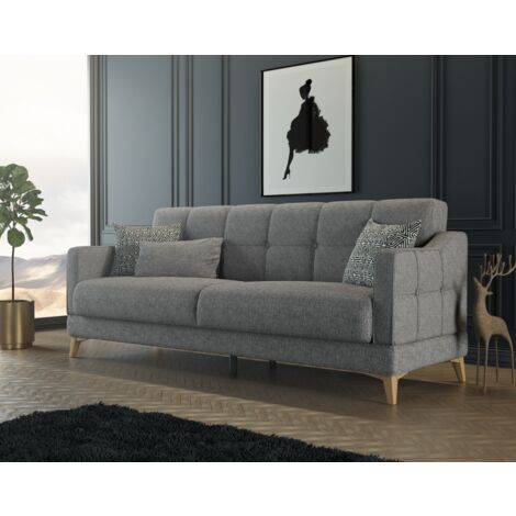 Divano letto tre posti 207x89 cm Dallas colore Grigio