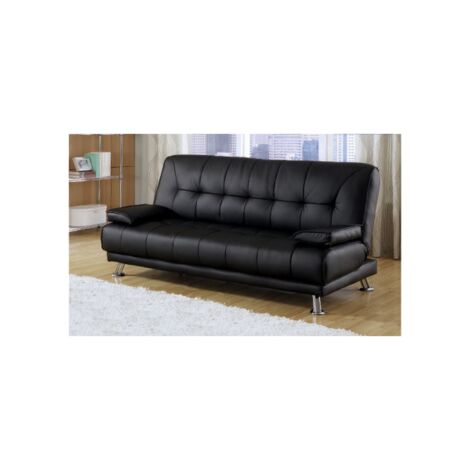 Divano letto tre posti, reclinabile, ecopelle nero Sicorage 187cm Crucy
