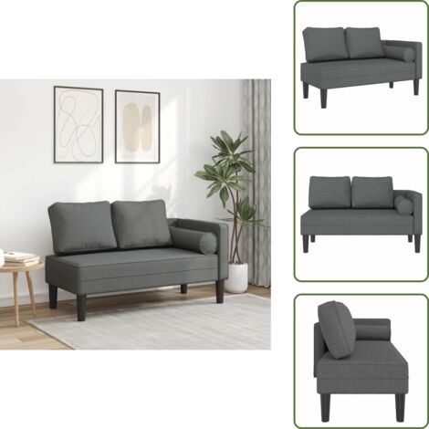 Divano letto - vidaXL Chaise Longue con Cuscini Grigio Scuro in Tessuto - Tessuto