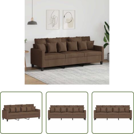 Divano marrone - Divano a 3 Posti Marrone 180 cm in Tessuto