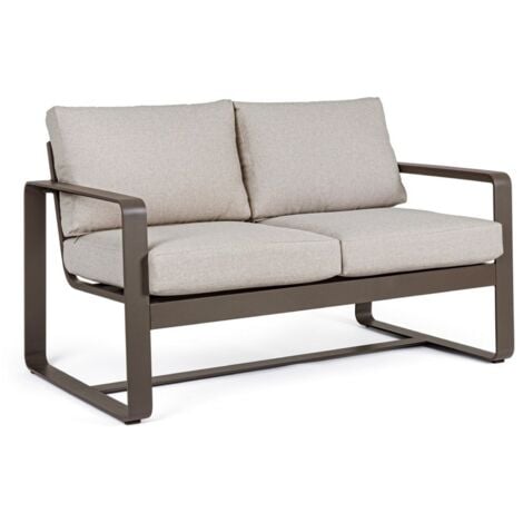 HELLIN ''Merrigan'' in alluminio verniciato a polvere da giardino e veranda. -Bianco / 3 Posti