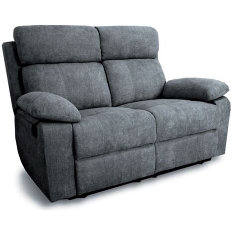 Divano Milano 2 posti 2 recliner manuali grigio Orinoco 96