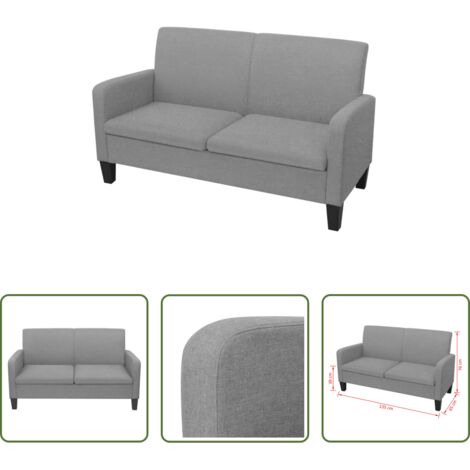 Divano moderno -  Divano a 2 Posti 135x65x76 cm Grigio Chiaro