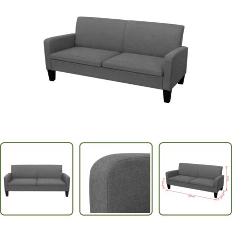 Divano moderno -  Divano a 3 Posti 180x65x76 cm Grigio Scuro