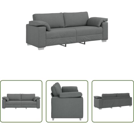 Divano moderno -  Divano Grigio scuro 220 x 80 x 82 cm Tessuto